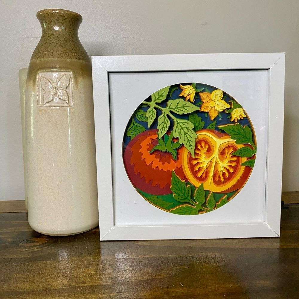 3D Tomato Circle Shadowbox